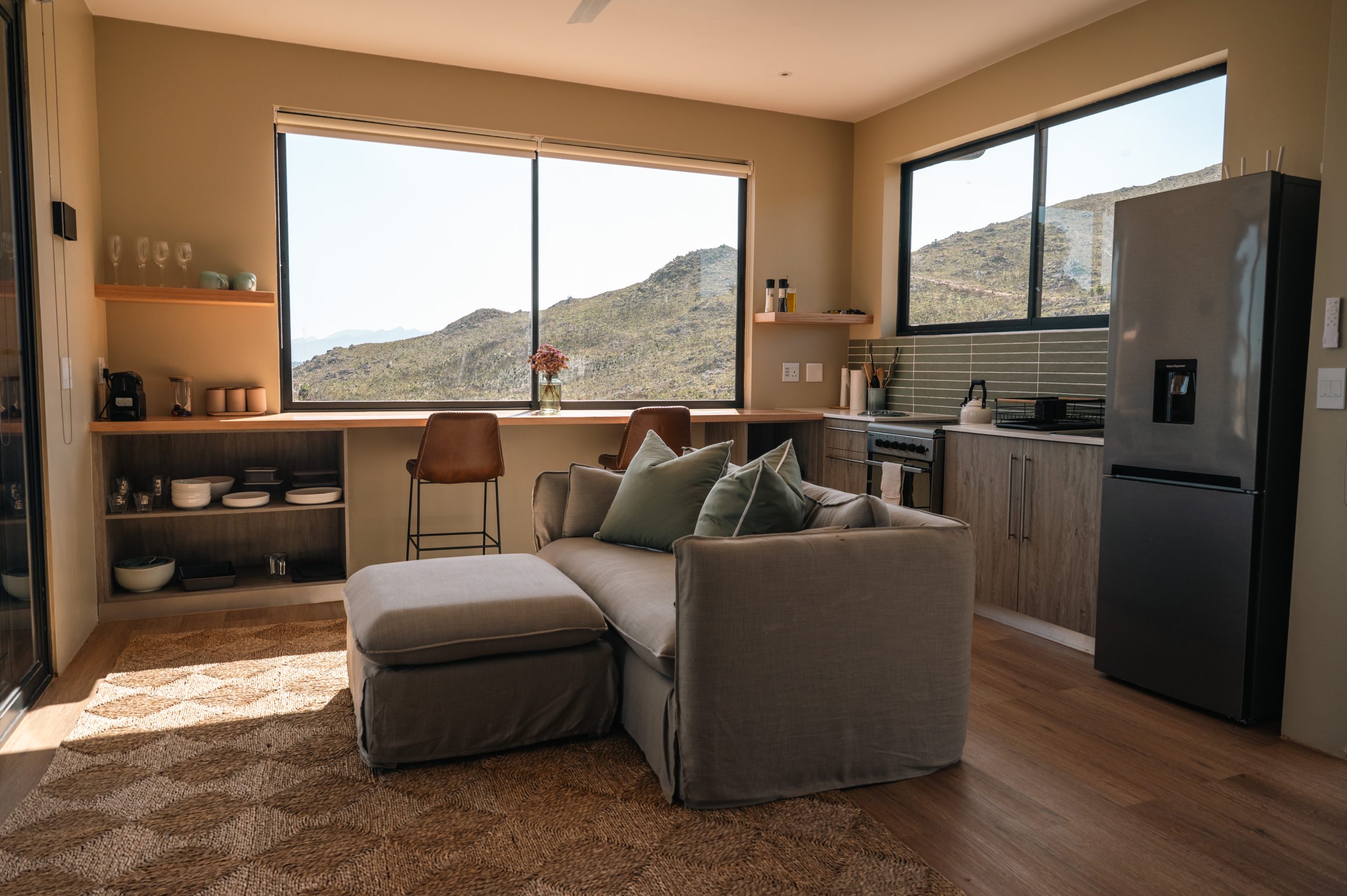 Living area inside Mira Pod