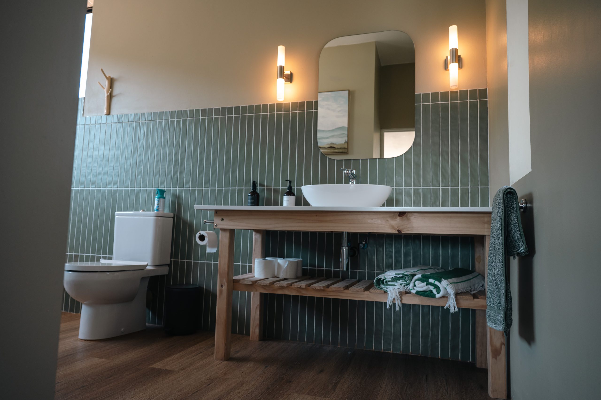 Spacious bathroom inside Mira Pod